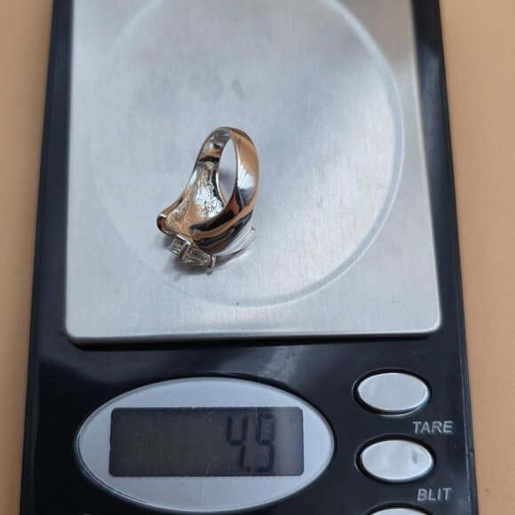 Size 5 Sterling Silver Abstract Marquise Cubic Zirconia Ring A4676 - Picture 9 of 9